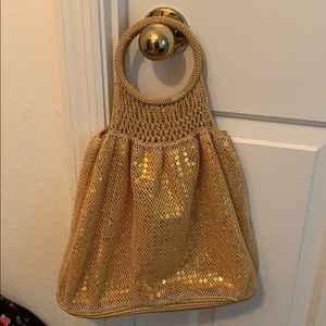 Gold mesh sequin bag